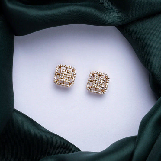 Square Zircon Luxe Stud