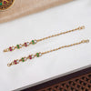 Polki Ruby Emerald Drop Ear Chains