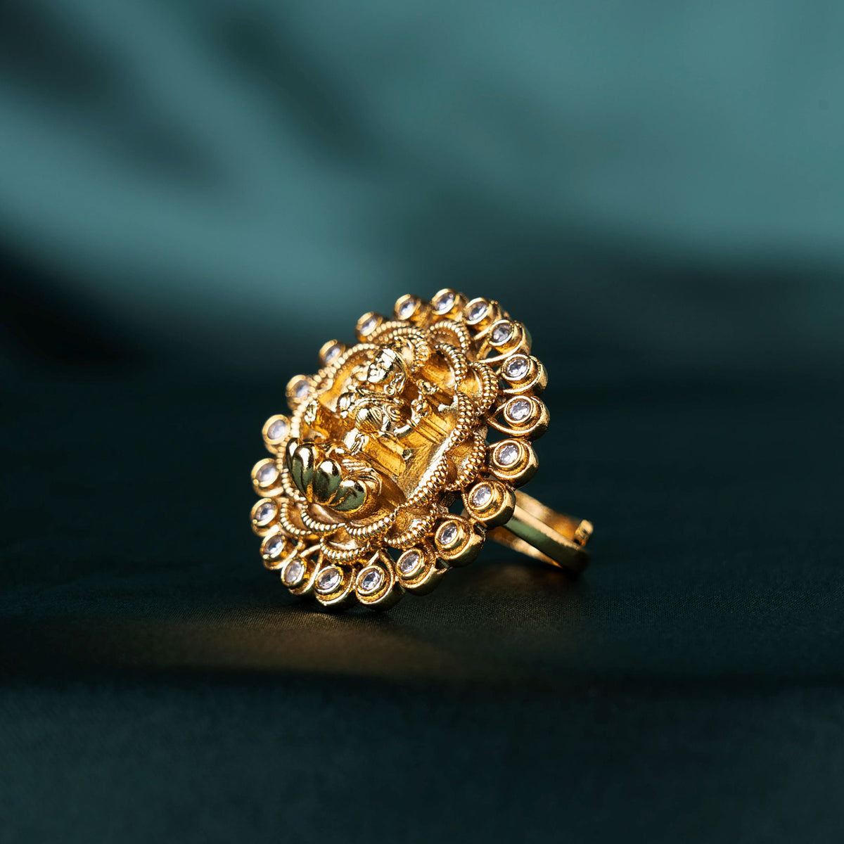 Lakshmi White Stone Statement Finger Ring