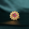 Ruby Floral Statement Finger Ring