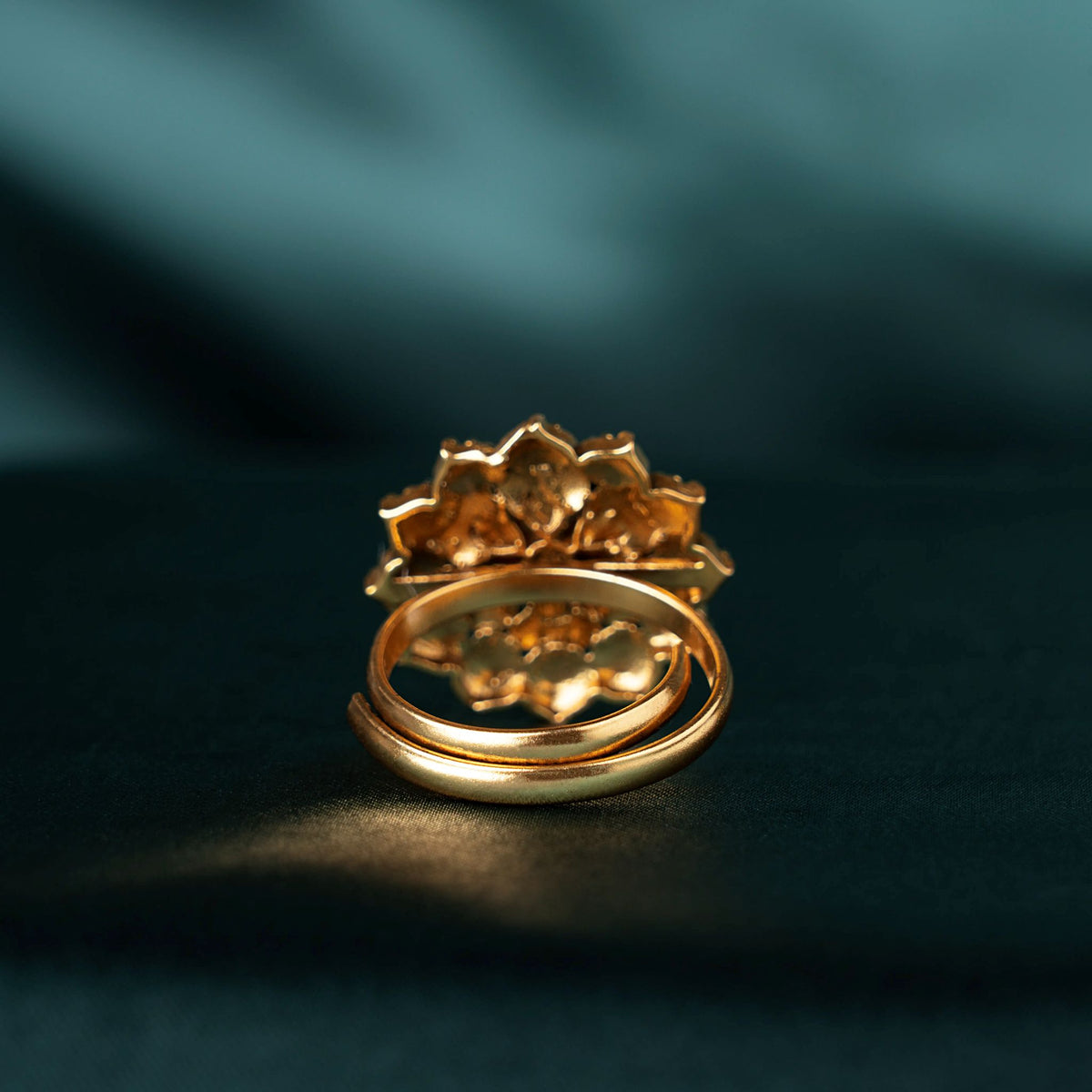 Ruby Floral Statement Finger Ring