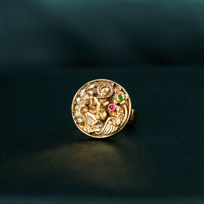 Krishna Peacock Heritage Ring