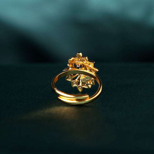Emerald Peacock Finger Ring