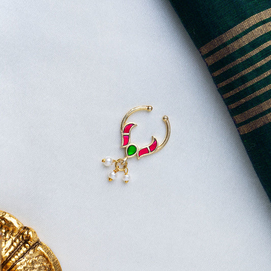 Jadau Pearl Grace Nose pin