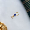 Royal Blue Pear Drop Jadau Nose pin