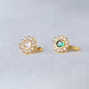 Classic White and Green Nose pin