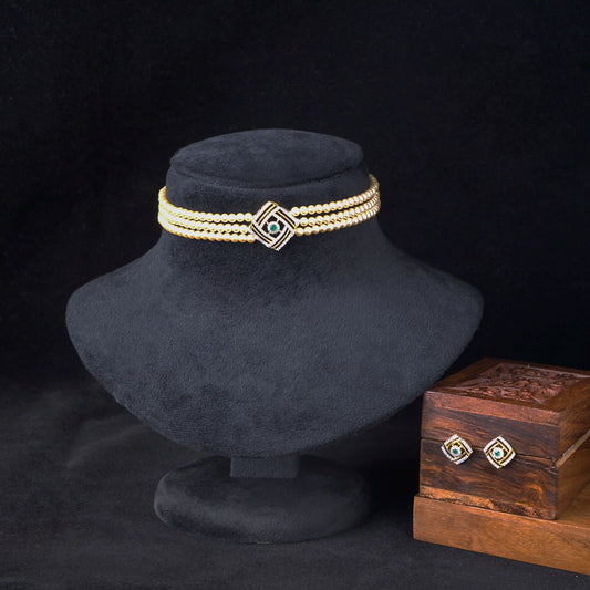 Emerald Pearl Accent Choker
