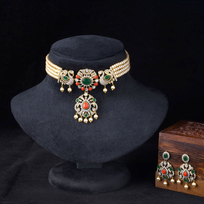 Emerald Coral Statement Choker