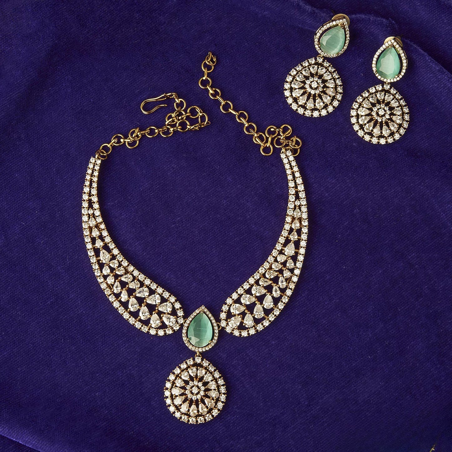 Purple/Aqua green Necklace SM77103