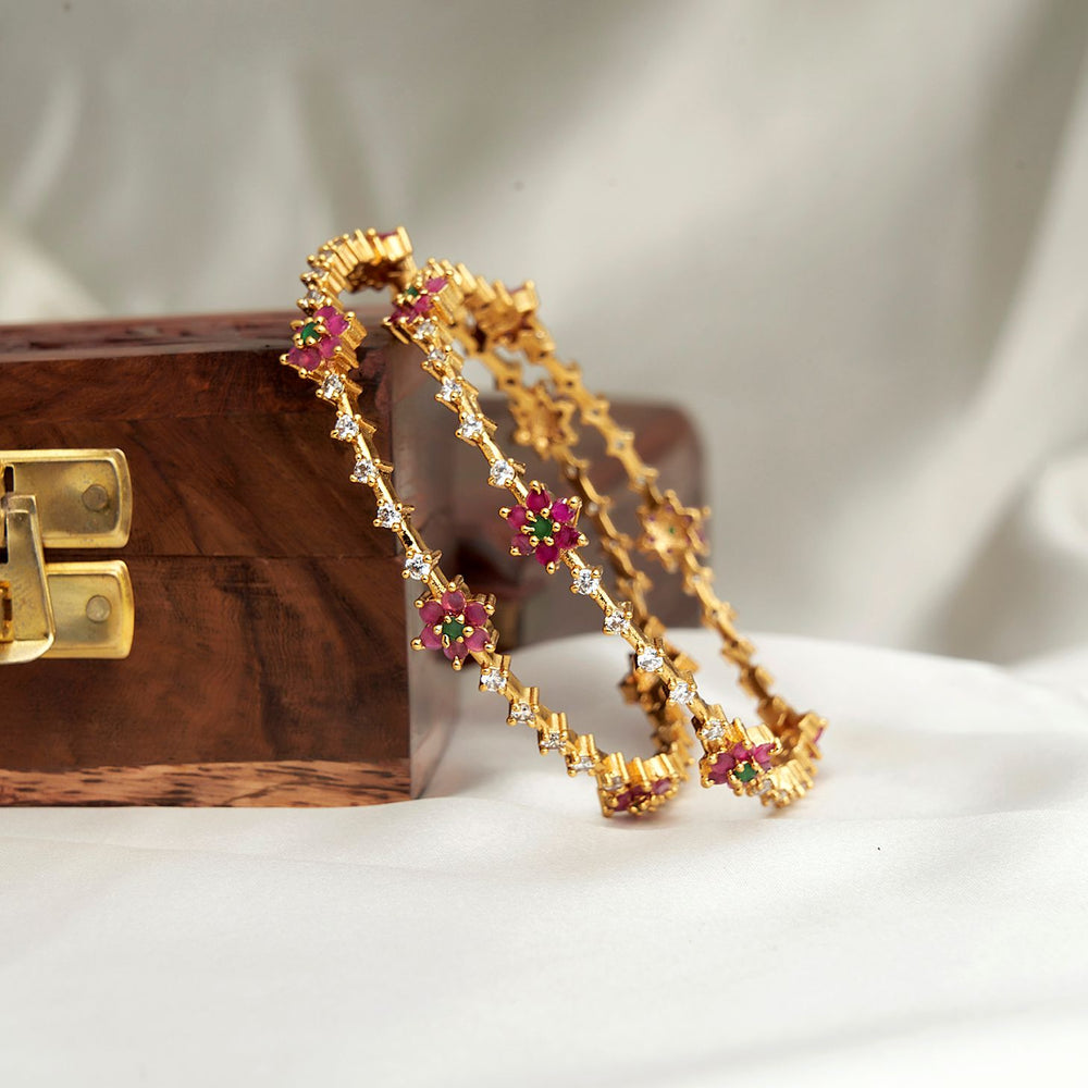 Pink Floral Bangles