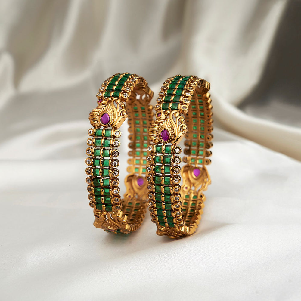 Peacock Square Cut Bangles