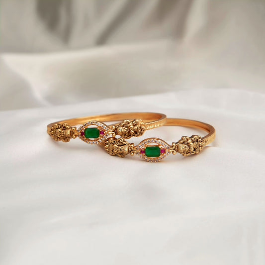 Green Stone Lakshmi Bangles SM60104