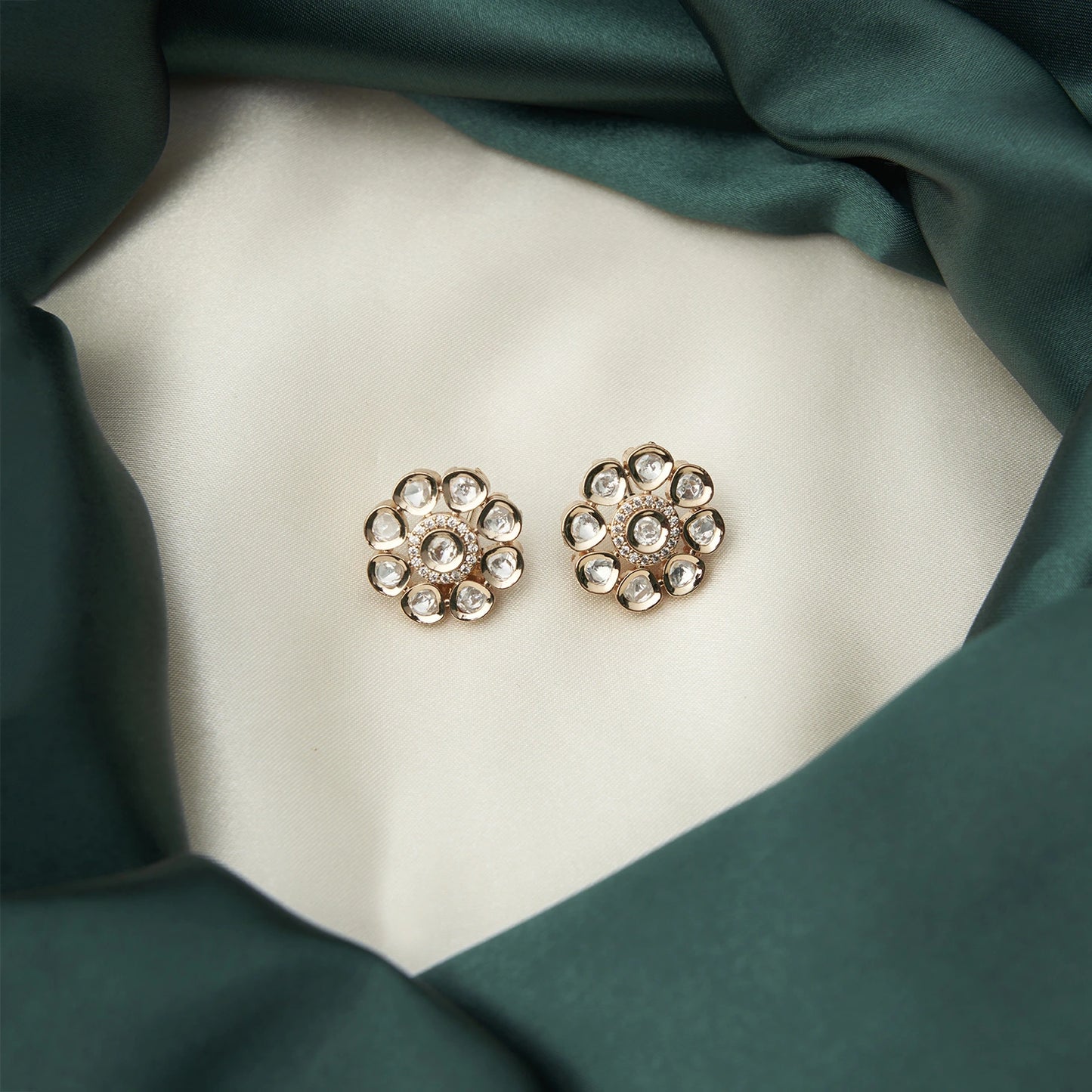 Moissanite Uncut Polki Stud SM21142