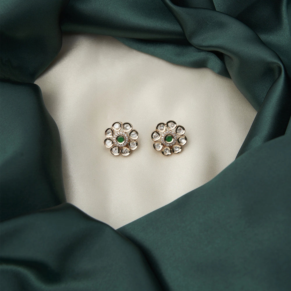 Moissanite Uncut Polki Stud