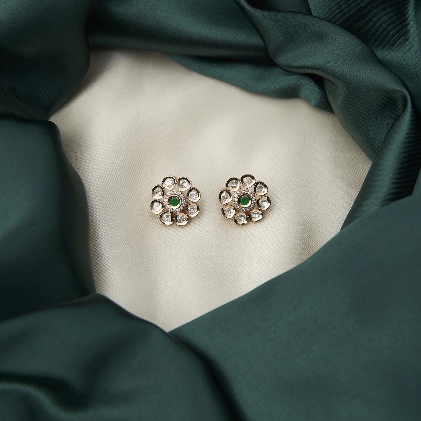 Moissanite Uncut Polki Stud SM21142