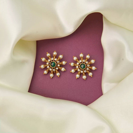 Green Chakra Pearl Stud SM21121