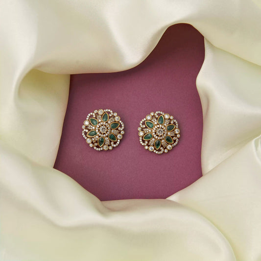 Green Floral Stud SM21136