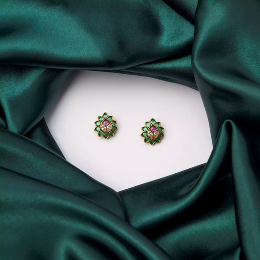 Dual Color Floral Stud