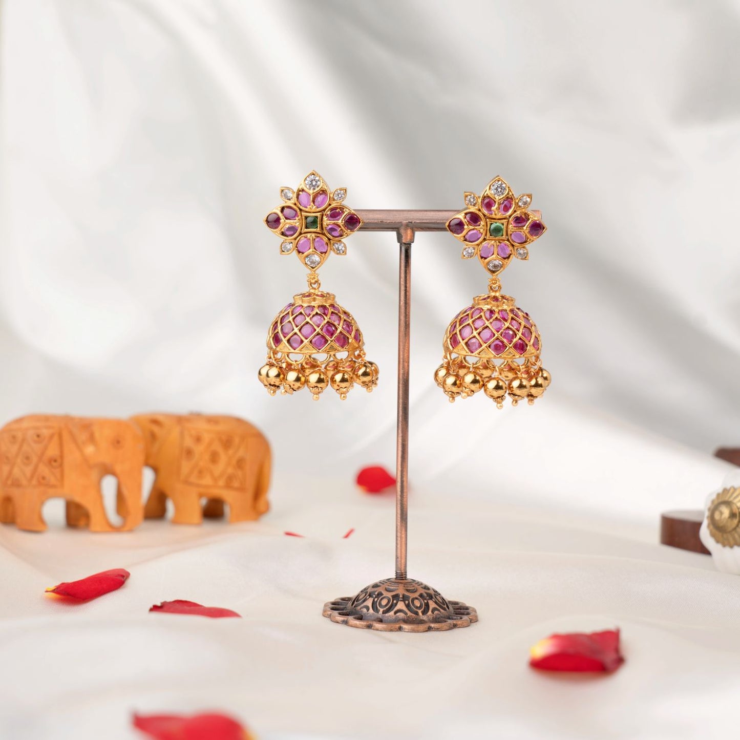 Pink/Green Traditional Jhumka SM72138