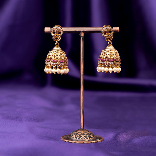 Leaf Patterned Jhumka SM72139