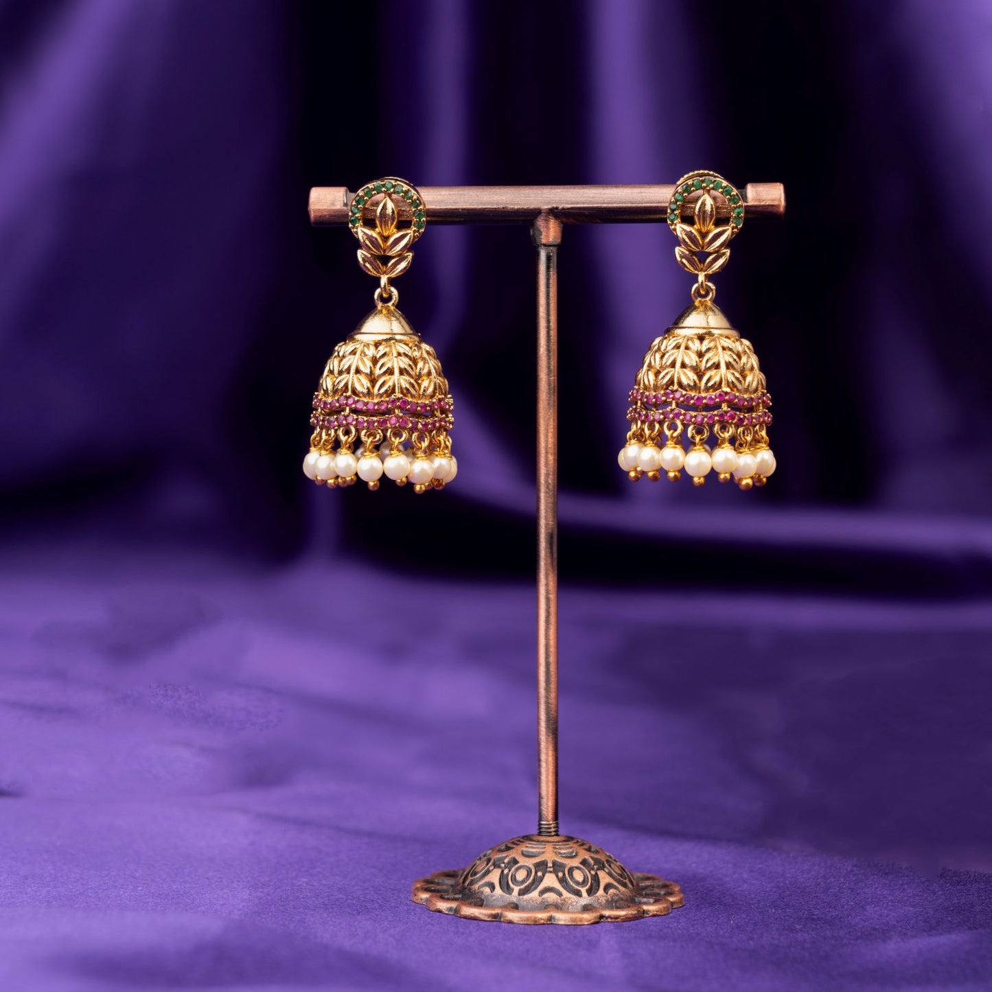 Leaf Patterned Jhumka SM72139