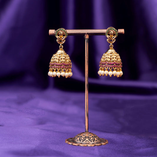 Leaf Patterned Jhumka SM72139