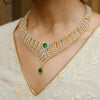 Emerald Lattice Drop Necklace