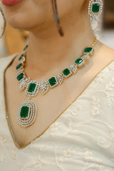 Square Cut Emerald Party Necklace