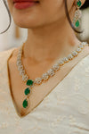 Emerald Trio Drop Statement Necklace