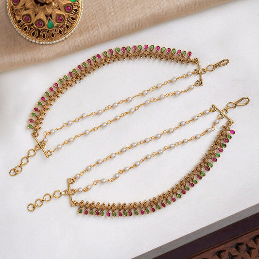 Kemp Pearl Drop Ear Chains