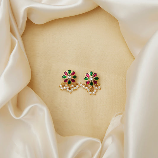 Floral Pearl Jadau Bugadi