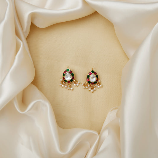 Drop Jadau Bugadi – White Green Red