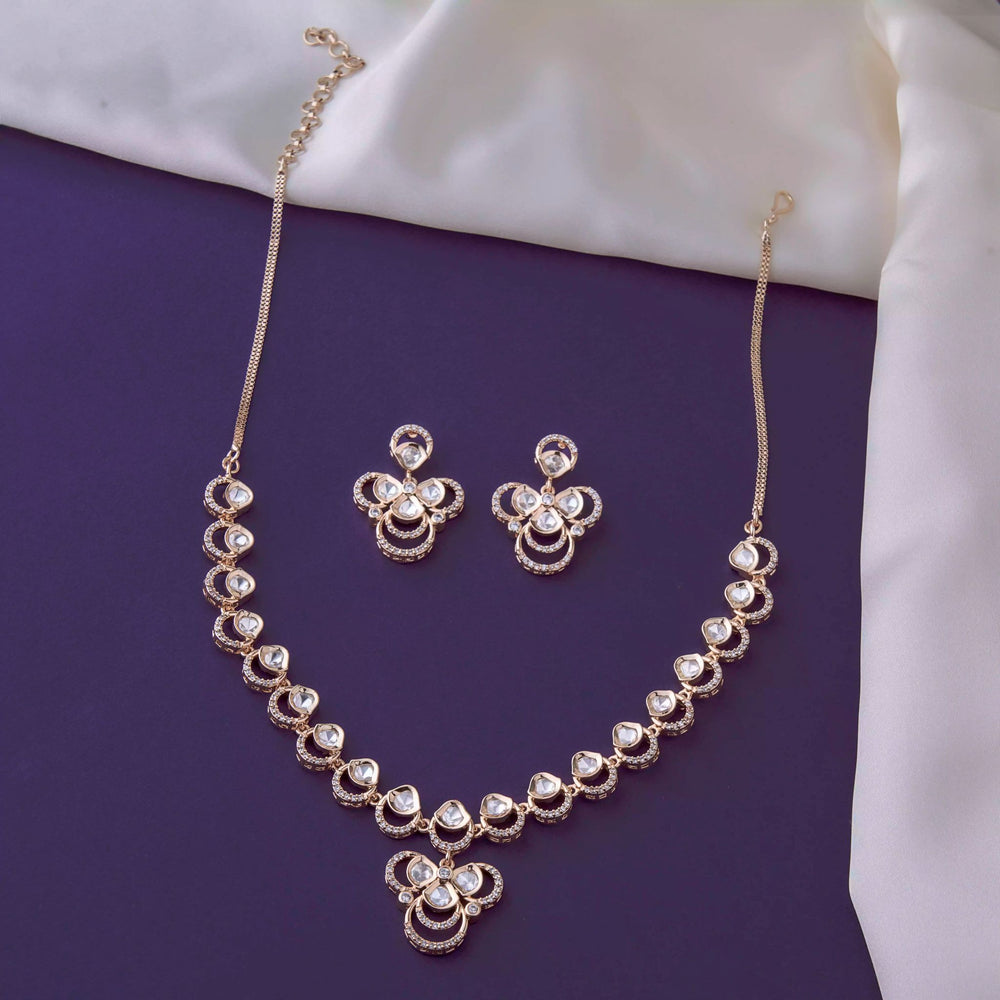 Rose Gold Floral Necklace