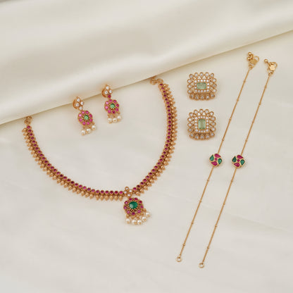 Timeless Elegance – Necklace, Studs & Anklets