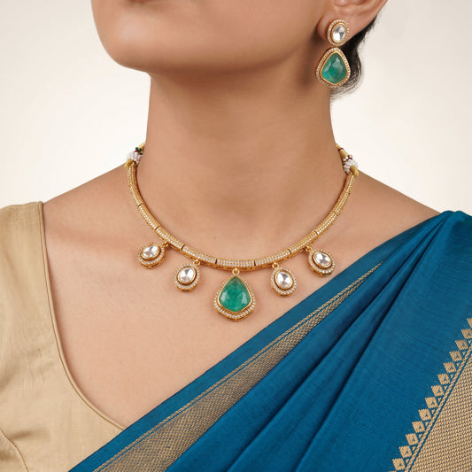 Aqua green Moissanite Necklace