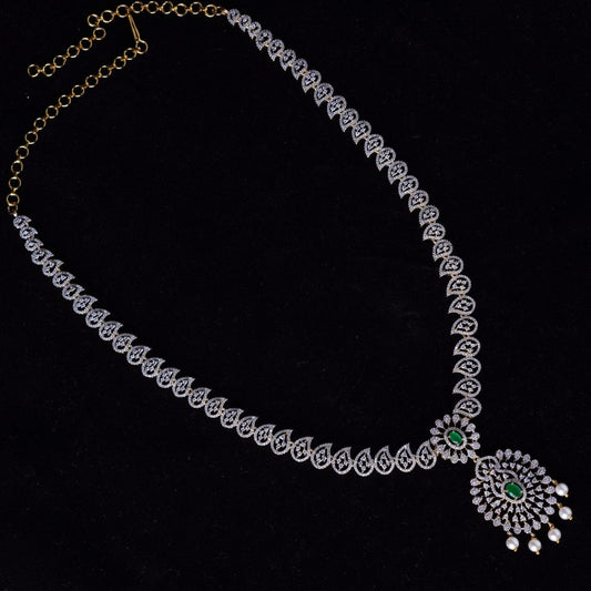 Emerald Mango Leaf Zircon Haaram