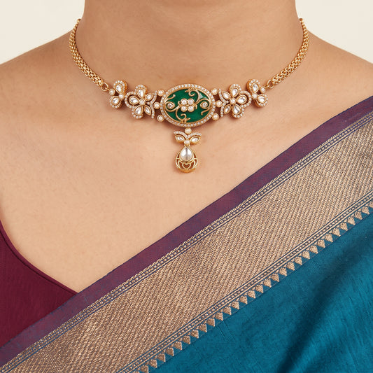 Green and White Designer Choker