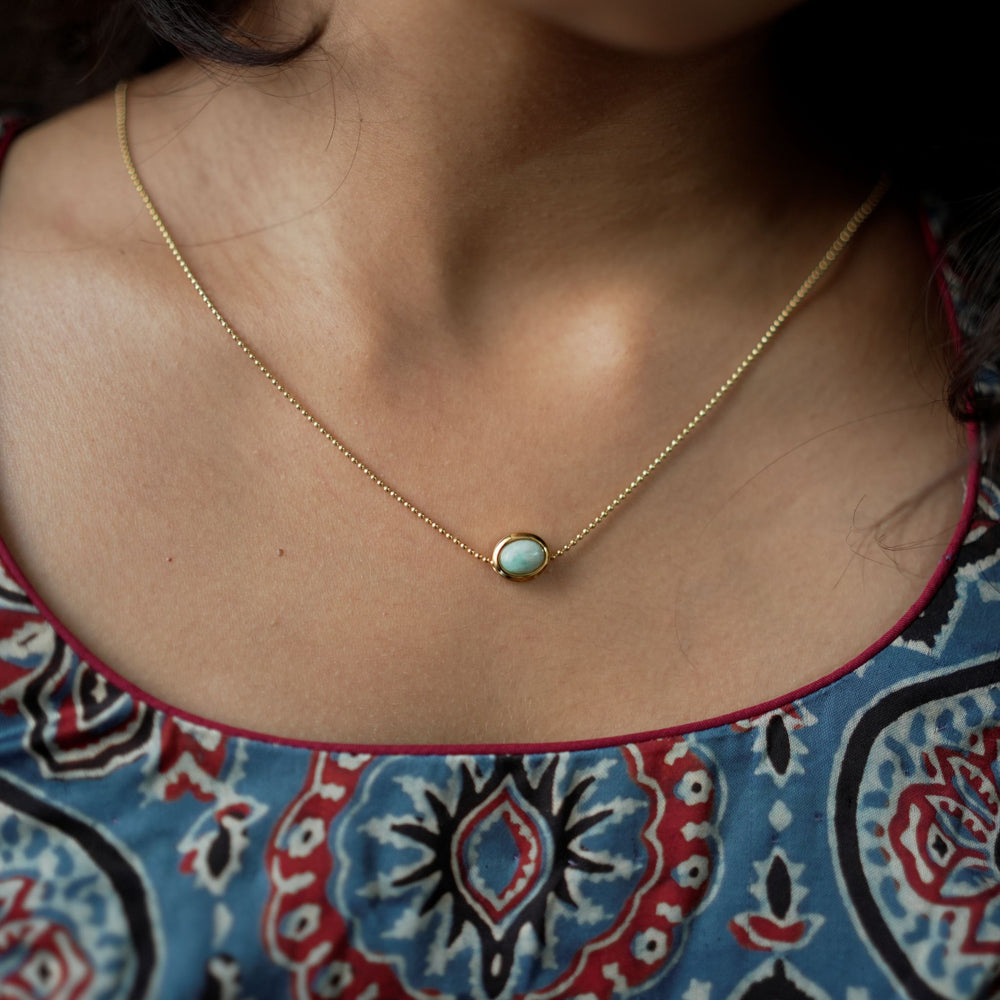 Minimal Turquoise Pendant Chain