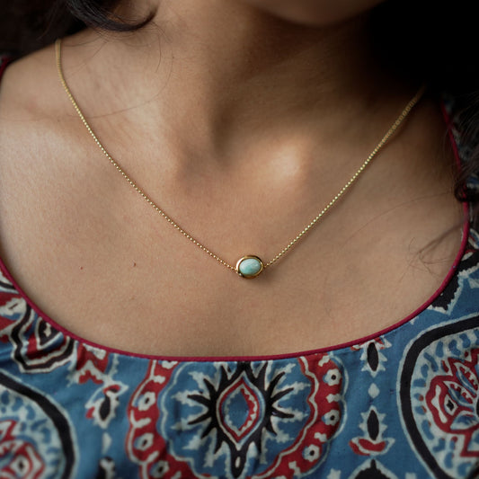 Minimal Turquoise Pendant Chain